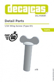 DCL-PAR091 Detail for 1/24 scale models: Wing Screw - Type 1 (18 units/each)