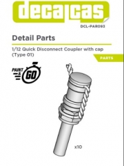 DCL-PAR093 Detail for 1/12 scale models: Quick disconnect coupler with cap - Type 1 (10 units/each)