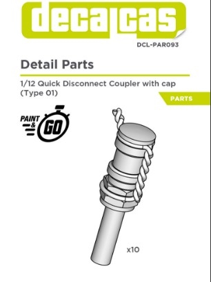 [사전 예약] DCL-PAR093 Detail for 1/12 scale models: Quick disconnect coupler with cap - Type 1 (10 units/each)