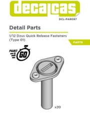 DCL-PAR097 Bonnet pins for 1/12 scale models: Dzus quick release fasteners - Type 1 (20 units/each)