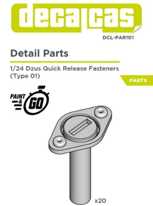 DCL-PAR101 Bonnet pins for 1/24 scale models: Dzus quick release fasteners - Type 1 (20 units/each)