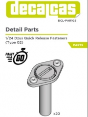 DCL-PAR102 Bonnet pins for 1/24 scale models: Dzus quick release fasteners large - Type 2 (20 units/