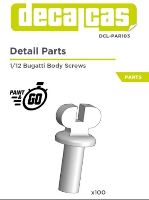 [사전 예약] DCL-PAR103 Bonnet pins for 1/12 scale models: Bugatti body screws (100 units/each)