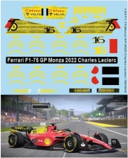 TBD804 1/24 Decals X Conversion Ferrari F1-75 to GP Monza 2022 Leclerc Decal TBD804