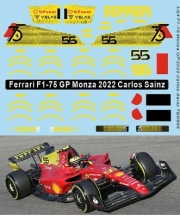 [사전 예약 ~12/4일] TBD805 1/24 Decals X Conversion Ferrari F1-75 to GP Monza 2022 C Sainz Decal TBD805 SKU: TBD805