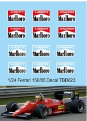 [사전 예약 ~12/4일] TBD823 1/24 Decals X FERRARI 156-85 F1 1985 Alboreto Arnoux Johansson Decal TBD823