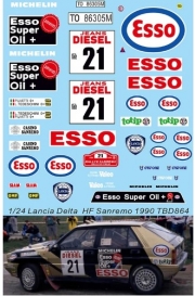 [사전 예약 ~12/4일] TBD864 1/24 Decals X Lancia Delta HF 16V Rally Sanremo 1990 Esso Grifone Decal TBD864 SKU: TBD864