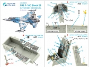 [사전 예약 ~9/26일] QD48400 1/48 F-16C block 25 3D-Printed & coloured Interior on decal paper (Kinetic 2022 tool)