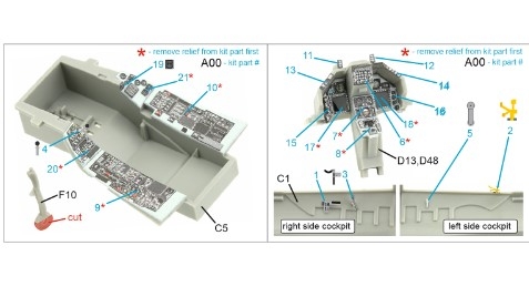 [사전 예약] QDS-48400 1/48 F-16C block 25 3D-Printed & coloured Interior on decal paper (Kinetic 2022 tool) (Sma