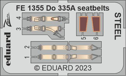 FE1355 1/48 Do 335A seatbelts STEEL 1/48 TAMIYA