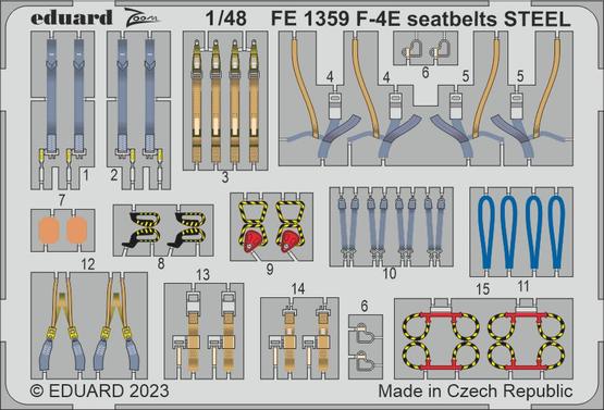 FE1359 1/48 F-4E seatbelts STEEL 1/48 MENG