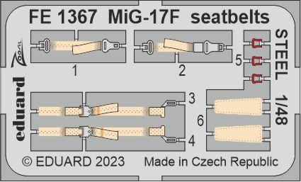 FE1367 1/48 MiG-17F seatbelts STEEL 1/48 AMMO