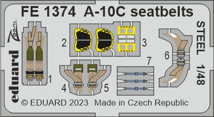 FE1374 1/48 A-10C seatbelts STEEL 1/48 ACADEMY