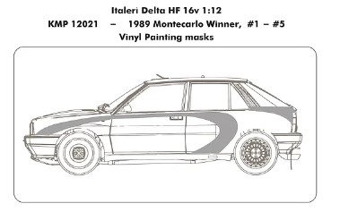 [사전 예약 ~9/16일] KMP12021 1/12 Lancia Delta HF 16v Paint Masks