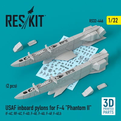 RS32-0446 1/32 USAF Inboard pylons for F-4 "Phantom II" (2 pcs) (F-4С, RF-4С, F-4D, F-4Е, F-4G, F-4F