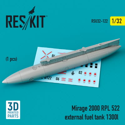 RSU32-0122 1/32 Mirage 2000 RPL 522 external fuel tank 1300lt (3D Printing) (1/32)