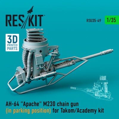 RSU35-0049 1/35 AH-64 \"Apache\" M230 chain gun (in parking position) for Takom/Academy kit (3D printi
