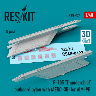 [사전 예약] RS48-0427 1/48 F-105 \"Thunderchief\" outboard pylon (AERO-3B) for AIM-9B (3D Printing) (1/48)
