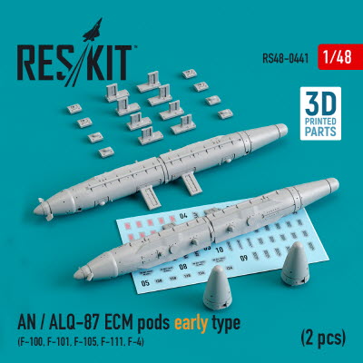 [사전 예약] RS48-0441 1/48 AN / ALQ-87 ECM pods early type (2 pcs) (F-100, F-101, F-105, F-111, F-4) (3D Printin