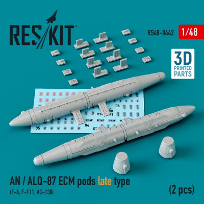 RS48-0442 1/48 AN / ALQ-87 ECM pods late type (2 pcs) (F-4, F-111, AC-130) (3D Printing) (1/48)