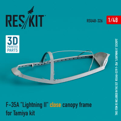 [사전 예약] RSU48-0326 1/48 F-35A \"Lightning II\" close canopy frame for Tamiya kit (3D Printing) (1/48)