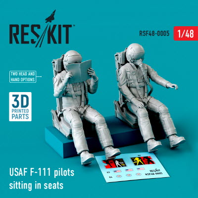 RSF48-0005 1/48 USAF F-111 pilots sitting in seats (2 pcs) (3D Printing) (1/48)