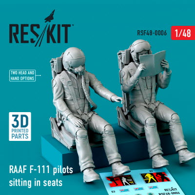 RSF48-0006 1/48 RAAF F-111 pilots sitting in seats (2 pcs) (3D Printing) (1/48)