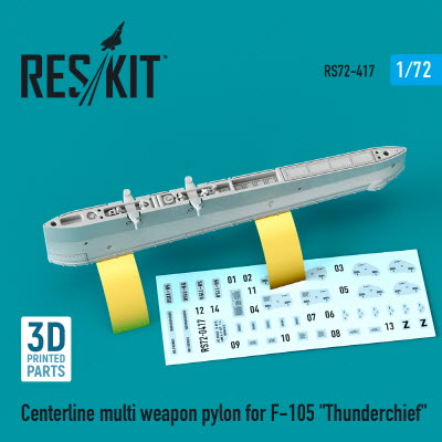 [사전 예약] RS72-0417 1/72 Centerline multi weapon pylon for F-105 \"Thunderchief\" (3D Printing) (1/72)