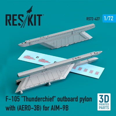 [사전 예약] RS72-0427 1/72 F-105 \"Thunderchief\" outboard pylon (AERO-3B) for AIM-9B (3D printing) (1/72)