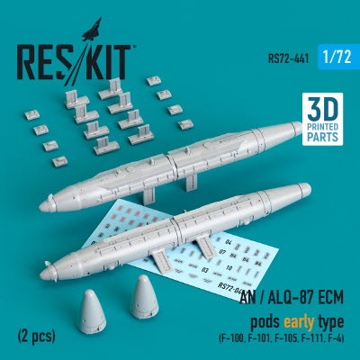 [사전 예약] RS72-0441 1/72 AN / ALQ-87 ECM pods early type (2 pcs) (F-100, F-101, F-105, F-111, F-4) (3D printin