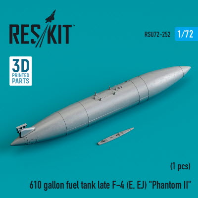[사전 예약] RSU72-0252 1/72 610 gallon fuel tank late F-4 (E, EJ) \"Phantom II\" (3D printing) (1/72)