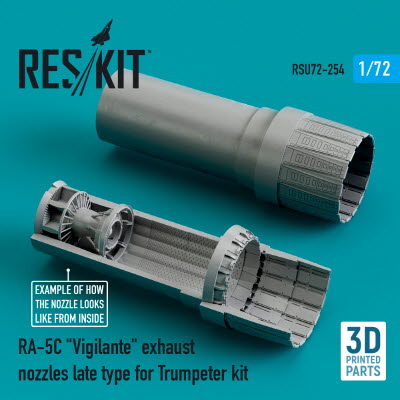 RSU72-0254 1/72 RA-5C \"Vigilante\" exhaust nozzles late type for Trumpeter kit (3D printing) (1/72)