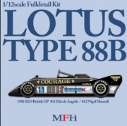 K822 1/12 LOTUS TYPE 88B 1981 Rd.9 British GP #11 Elio de Angelis / #12 Nigel Mansell