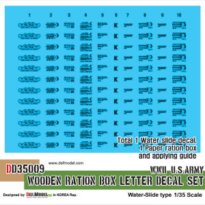 DD35009 1/35 WWII US Wooden ration box letter decal set w/ paper box (1/35)