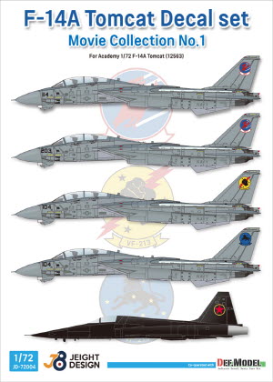 JD72004 1/72 F-14A Tomcat Decal set - Movie Collection No.1