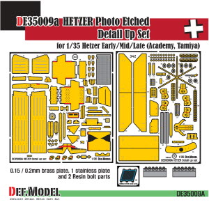 DE35009 1/35 Hetzer PE Full Detail Up set(Early,mid,late) (for Academy/Tamiya 1/35)