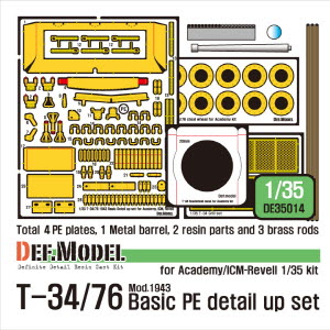 DE35014 1/35 T-34/76 Basic PE Detail Up set (for Academy/ICM-Revell 1/35)