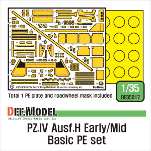 DE35017 1/35 PZ.IV Ausf.H Early/Mid basic PE set (for Academy 1/35)