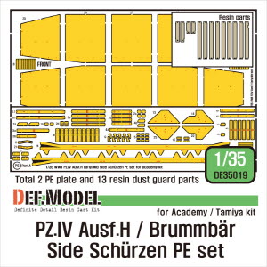 DE35019 1/35 PZ.IV Ausf.H Early/Mid Side Schurzen PE set (for Academy 1/35)