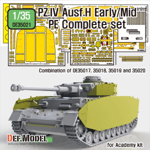 DE35021 1/35 PZ.IV Ausf.H Early/Mid PE complet set (for Academy 1/35)