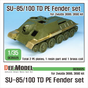 DE35025 1/35 Soviet Su-85/100 TD Fender set (for 1/35 Zvezda 3688, 3690 kit)