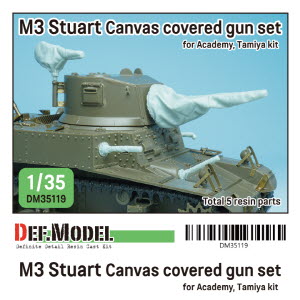 DM35119 1/35 WWII US M3 Stuart Canvas covered gun set (for Academy, Tamiya 1/35)