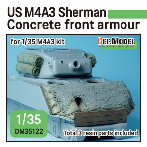DM35122 1/35 WWII US M4A3 Sherman Concrete front armour (for 1/35 M4A3 kit)