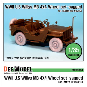 [사전 예약 ~10/4일] DW30004A 1/35 Willys MB 4x4 jeep Wheel set (for Tamiya 1/35)- 새원형