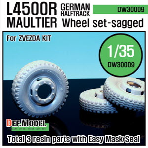 [사전 예약 ~10/4일] DW30009 1/35 WW2 German L4500 R Maultier Wheel set (for Zvezda 1/35)