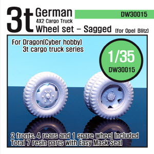 DW30015 1/35 WW2 German 3t cargo truck wheel set-opel(for dragon 1/35)