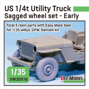 DW30018 1/35 WW2 US 1/4 ton \'Early\' Wheel set (for Willys, Ford GP, Bantam 1/35)
