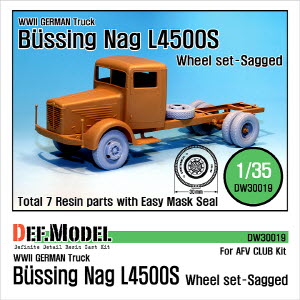 DW30019 1/35 WW2 German Bussing-NAG L4500S Sagged Wheel set(For AFVclub 1/35)