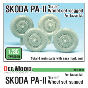 [사전 예약 ~10/4일] DW30035 1/35 Czech SKODA PA-II Sagged Wheel set ( for Tacom 1/35)