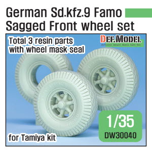 [사전 예약 ~10/4일] DW30040 1/35 WW2 German Sd.kfz.9 Famo Sagged front wheel set ( for Tamiya 1/35)